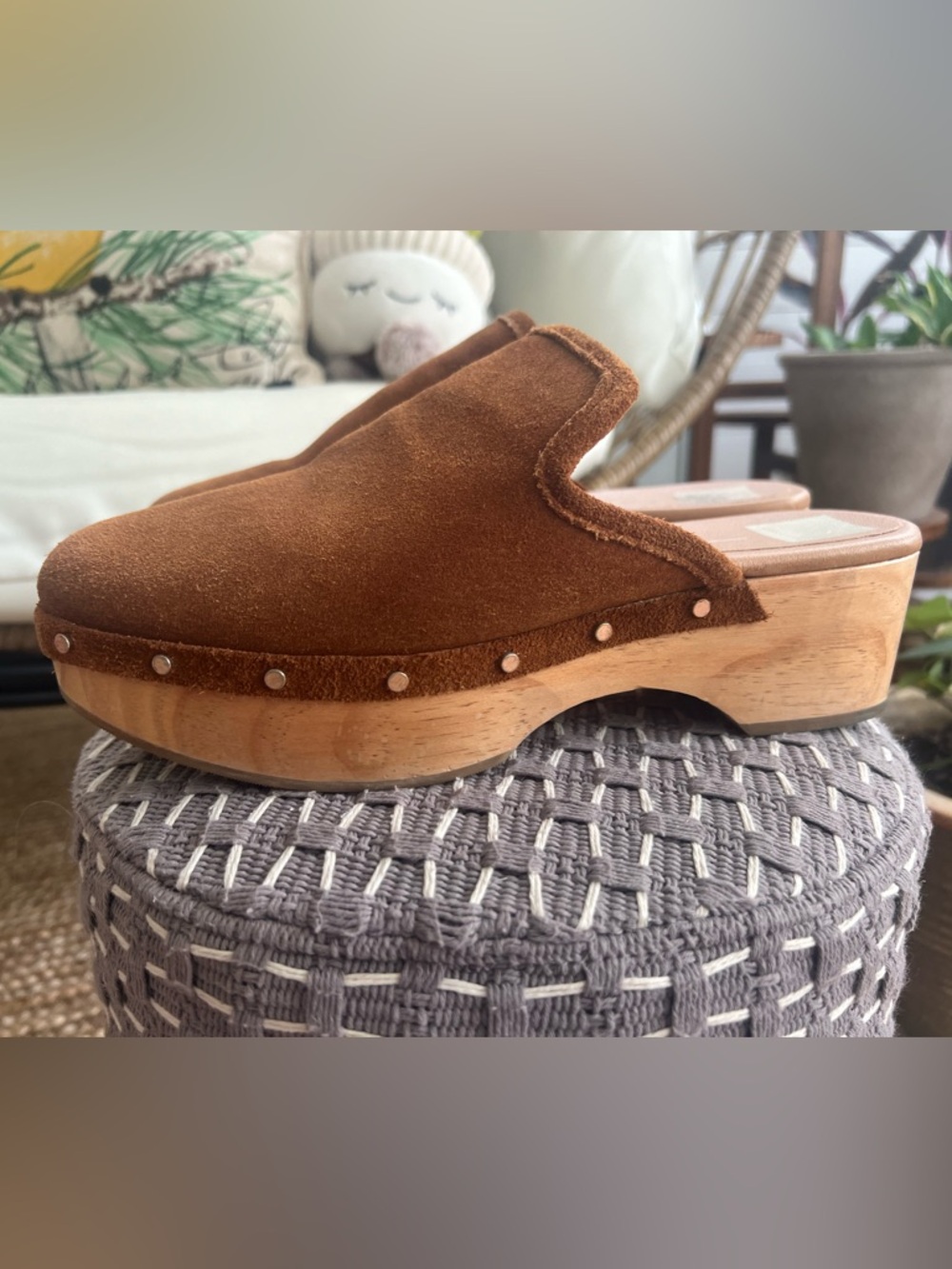 Dolce Vita Cognac Suede Slip-On Mules size 9